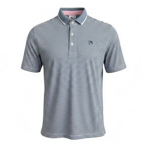 PUMA Arnold Palmer Edition Blue Striped Golf Polo Shirt Sporty Iconic Size Large